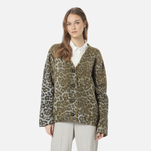 Autumn new women's clothing animal pattern metal hot stamping top knitted sweater for women