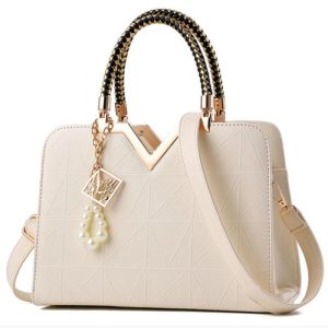 [sbrand] Embroidered Leather Women’s Tote Bag Top Handle Shoulder Crossbody Handbag